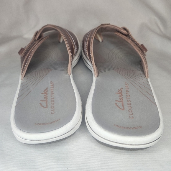 Clarks Cloudsteppers Walking Flip Flop Sandals Brinkley Jazz Rose Gold NWOT Sz 6 - Picture 11 of 12